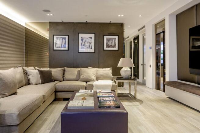 Cinema room with corner sofa